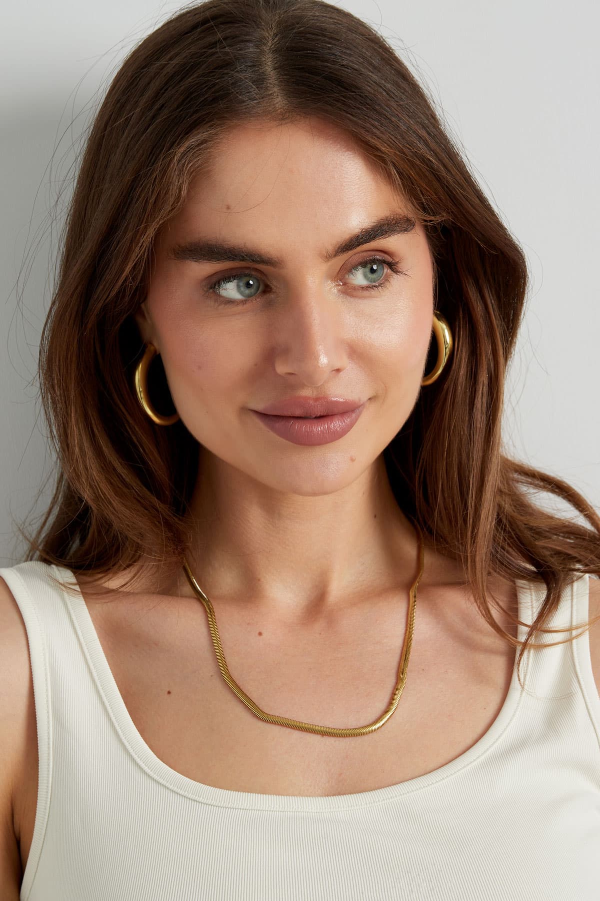 Ketting Basic plat 55 cm 4