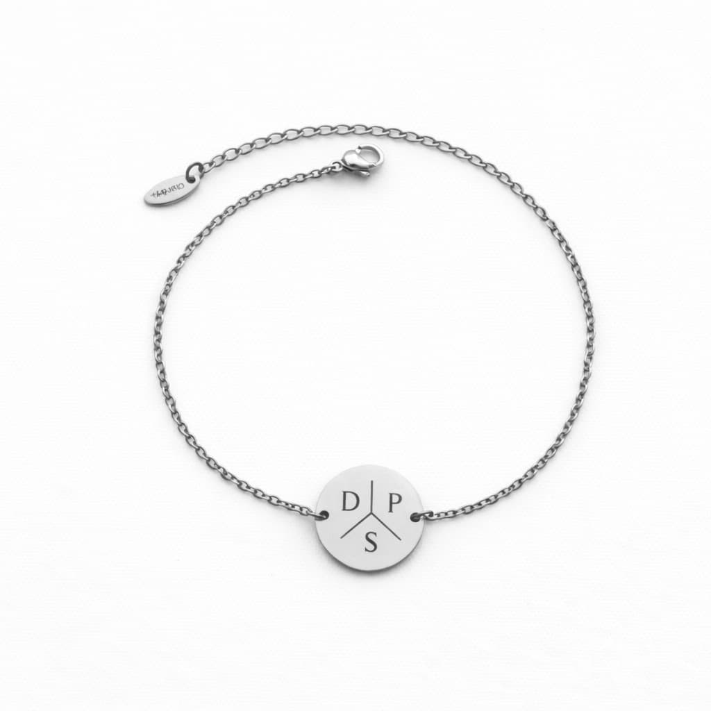 Munt Armband met 3 Initialen
