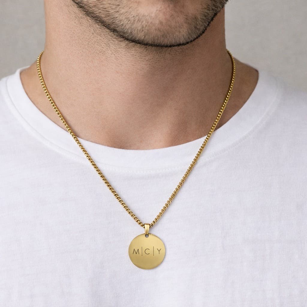Heren Ketting met Initialen — alternatieve afbeelding