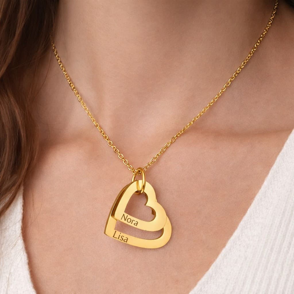 Ketting met 2 Hartjes — alternatieve afbeelding