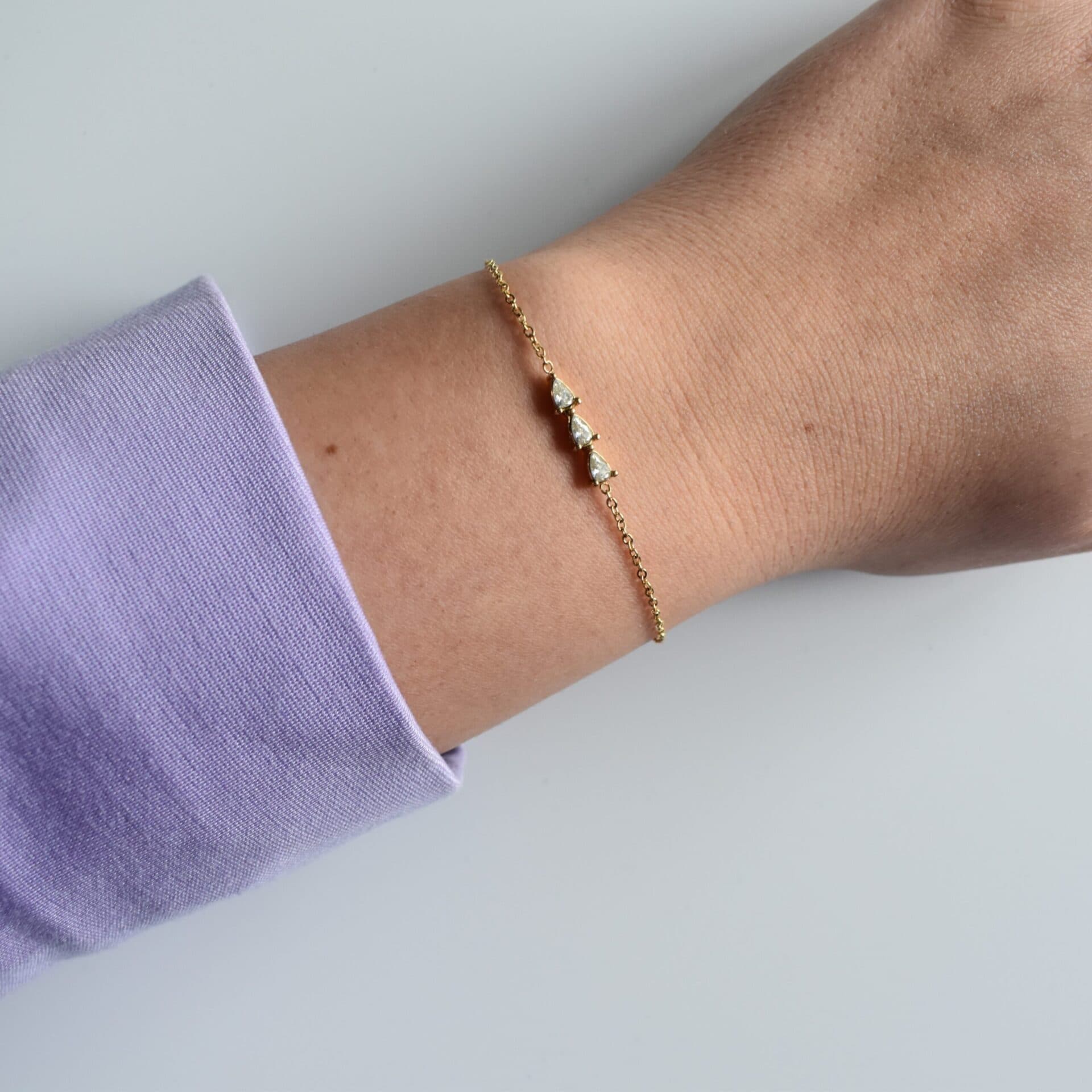 Armband Triple Diamond wit — alternatieve afbeelding