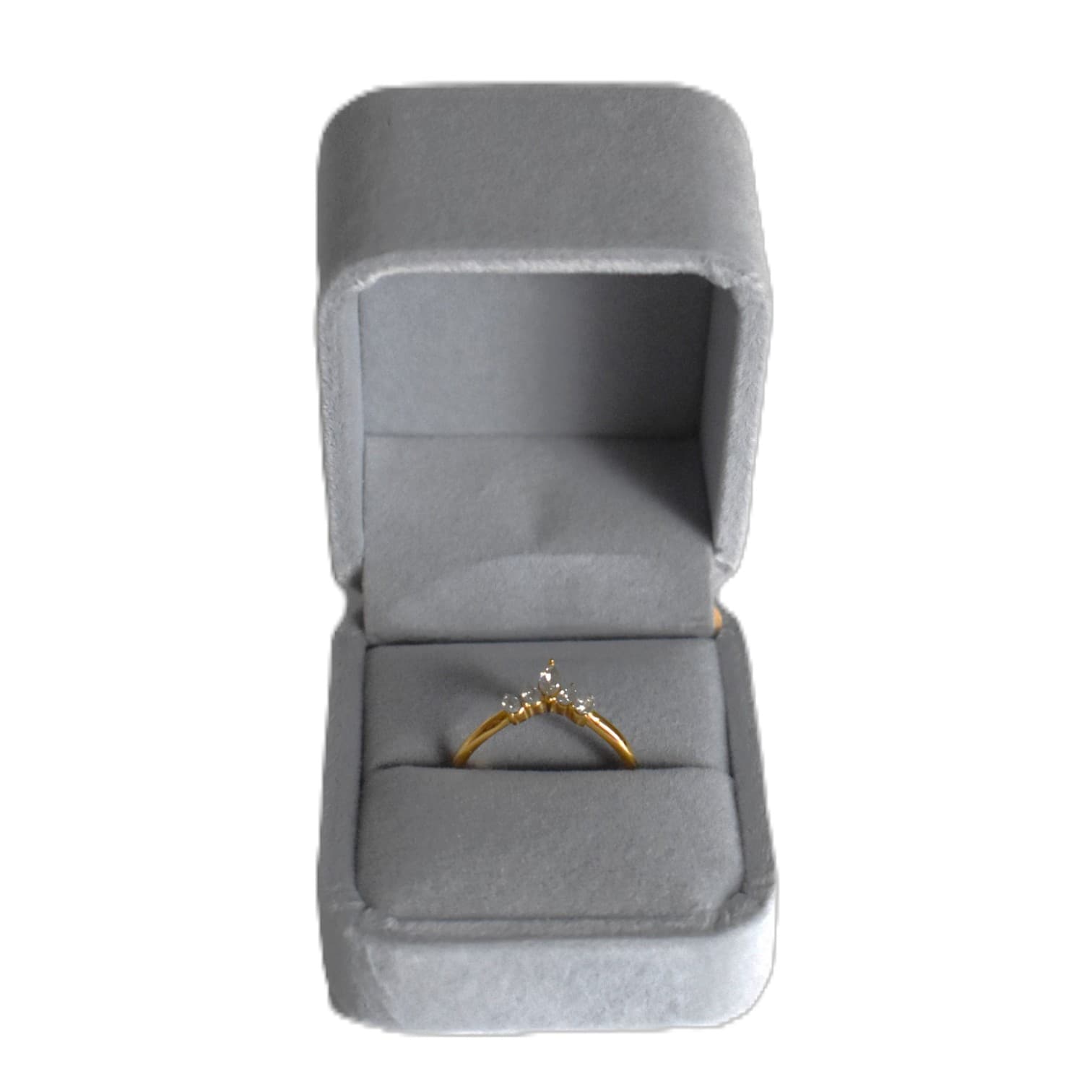 Ringdoosje Vierkant Velvet Grijs