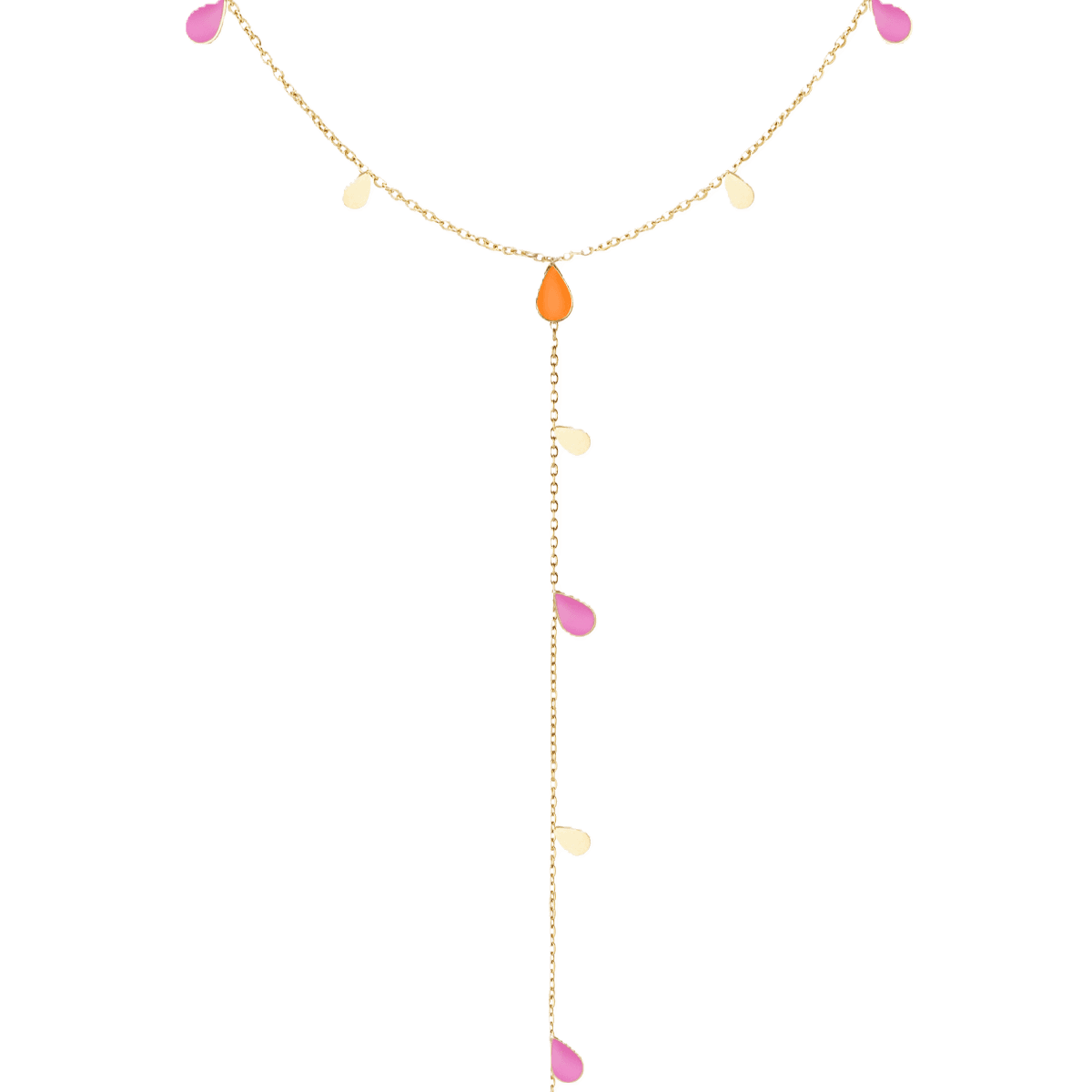 Ketting Milou oranje en roze