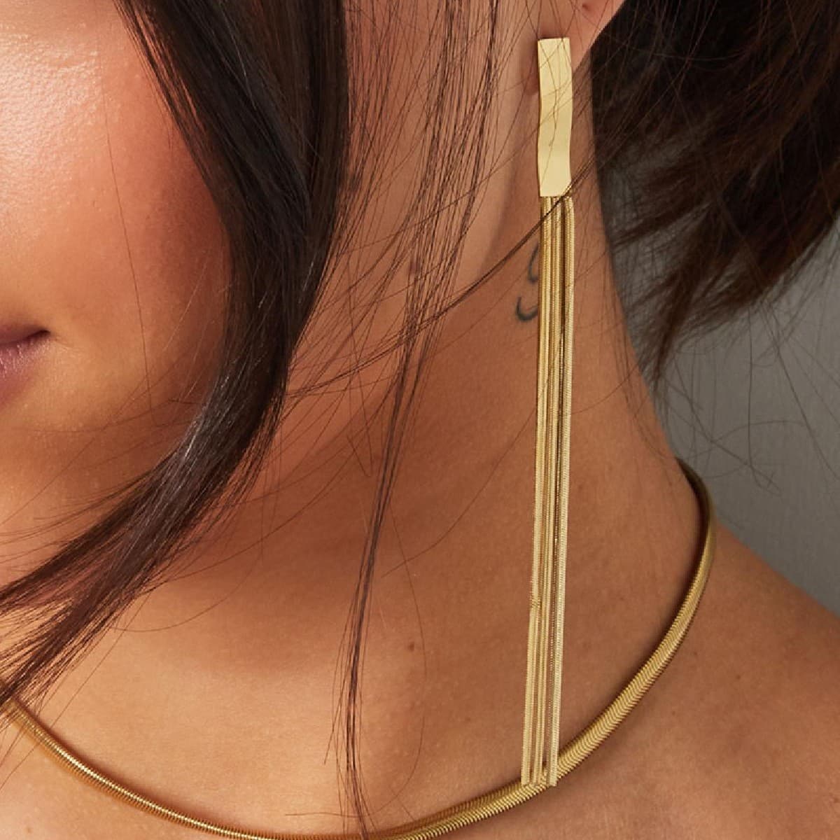 Oorbellen Golden Elegance — alternatieve afbeelding