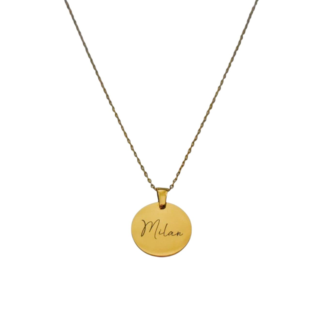 Graveerbare Naam Ketting Munt