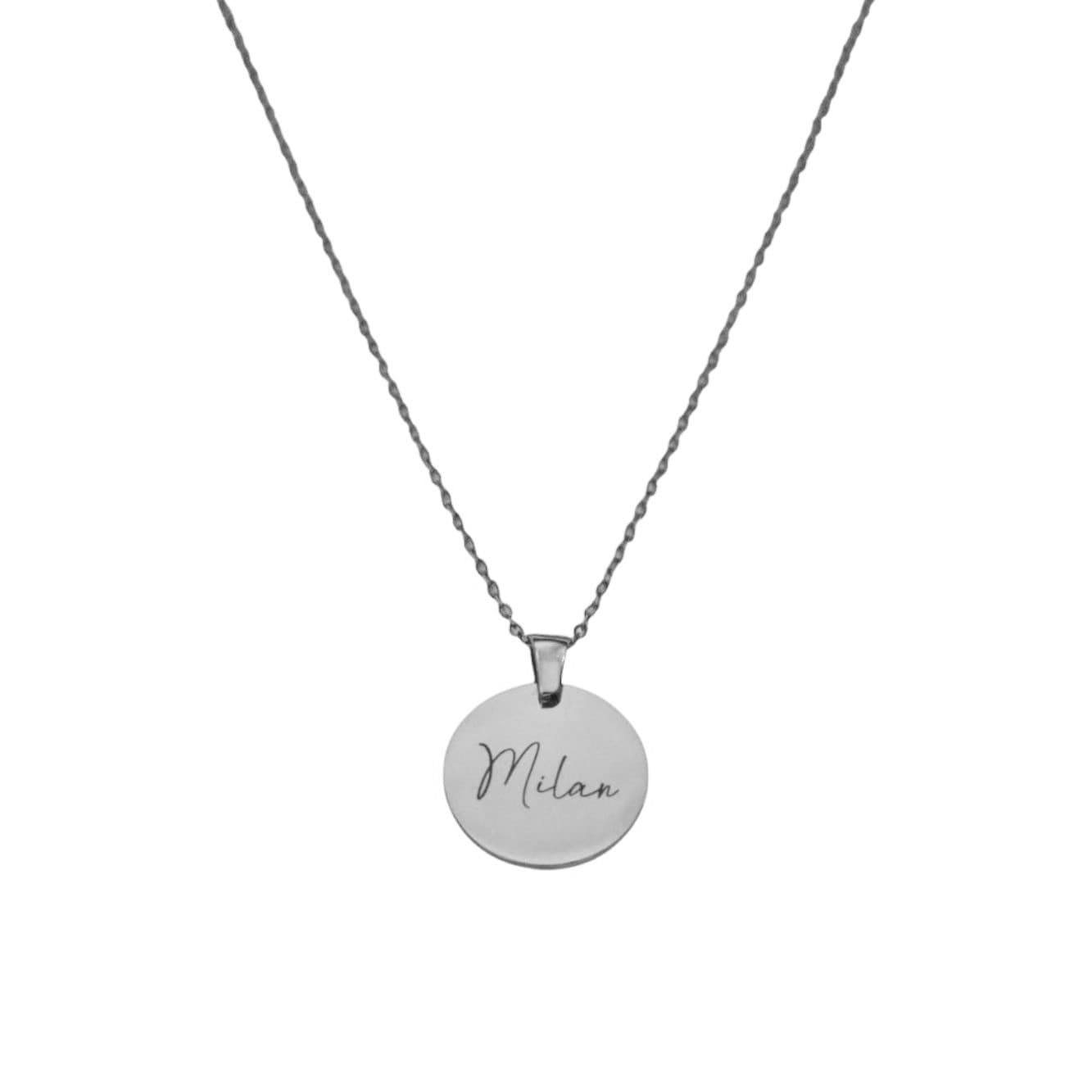 Graveerbare Naam Ketting Munt — alternatieve afbeelding