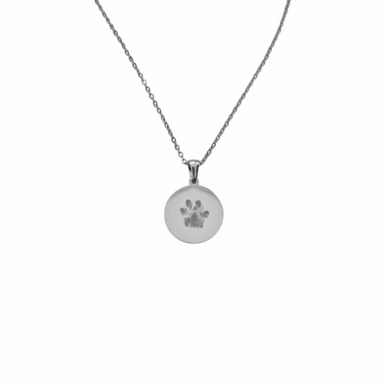 Graveerbare Munt Ketting Pootafdruk — alternatieve afbeelding