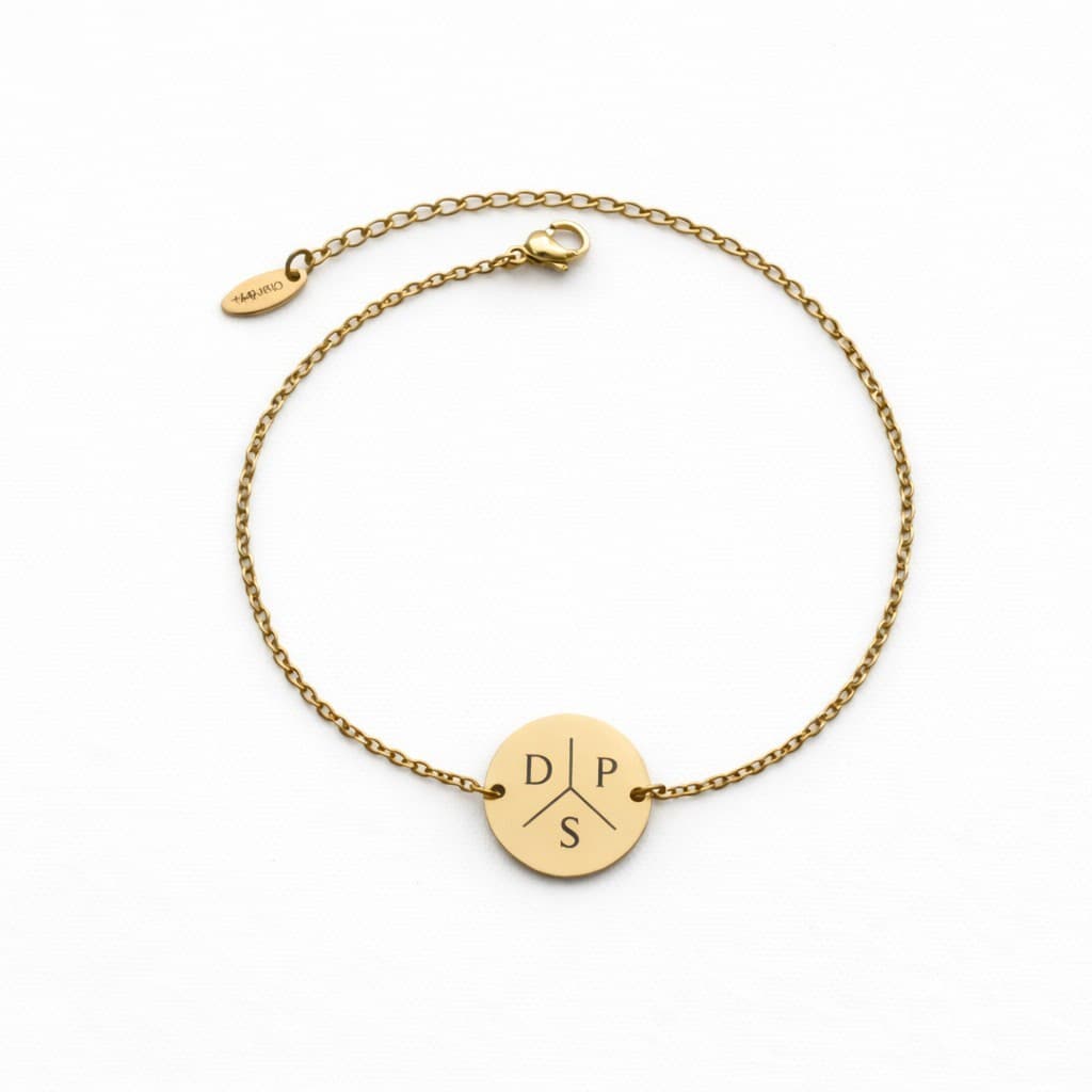 Munt Armband met 3 Initialen