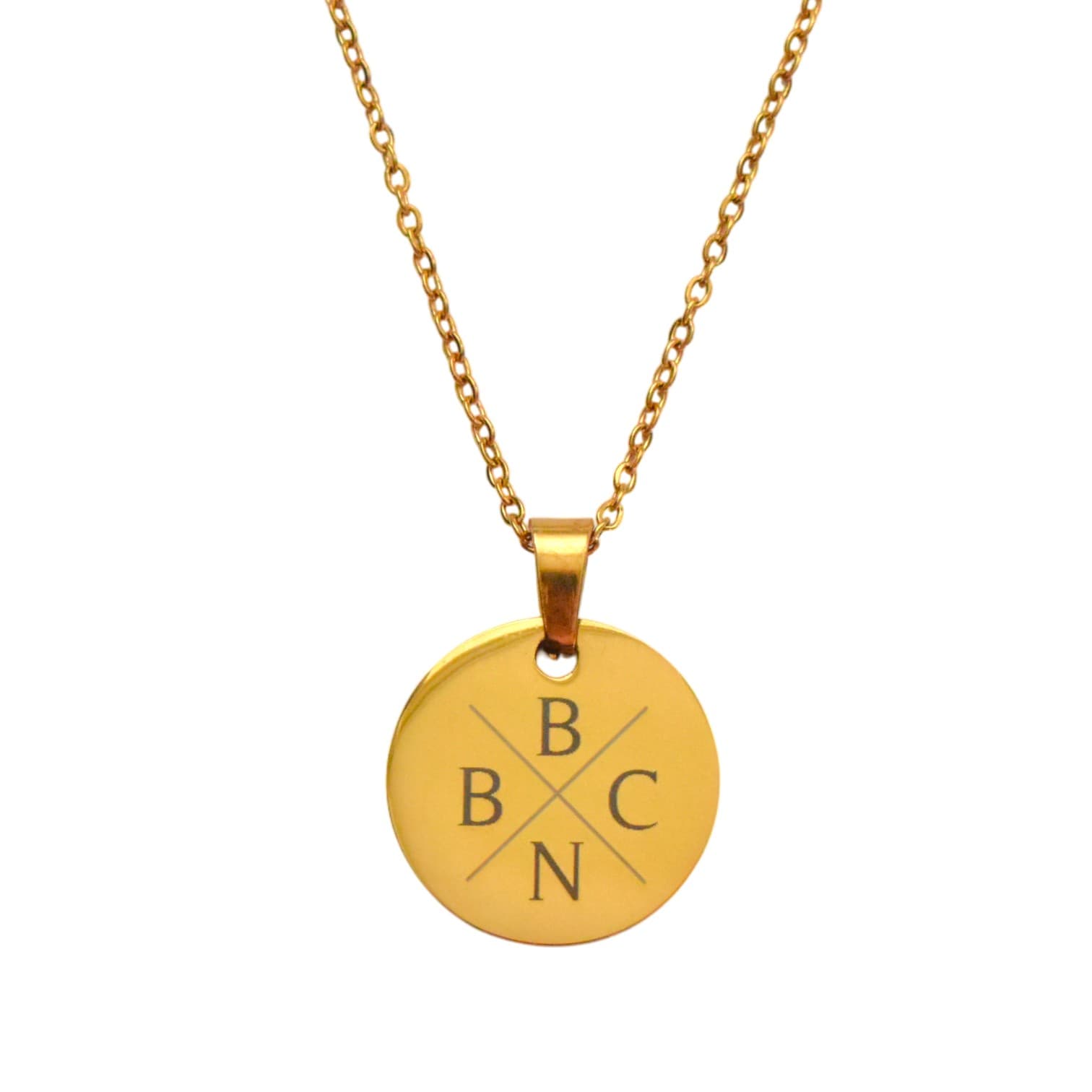 Munt Ketting met 4 Initialen