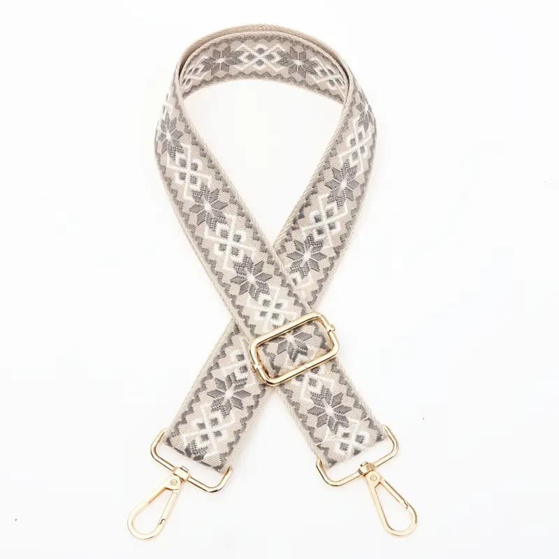 Bag Strap wit met grijs