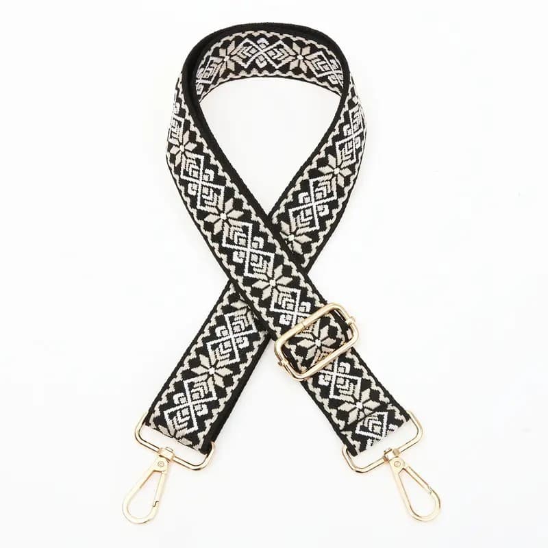Bag Strap zwart met wit