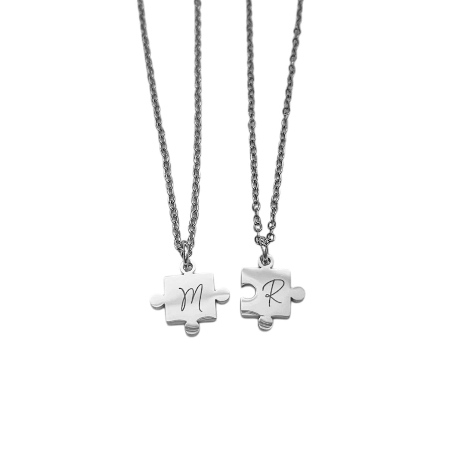 Initialen Ketting Set Puzzelstukjes — alternatieve afbeelding