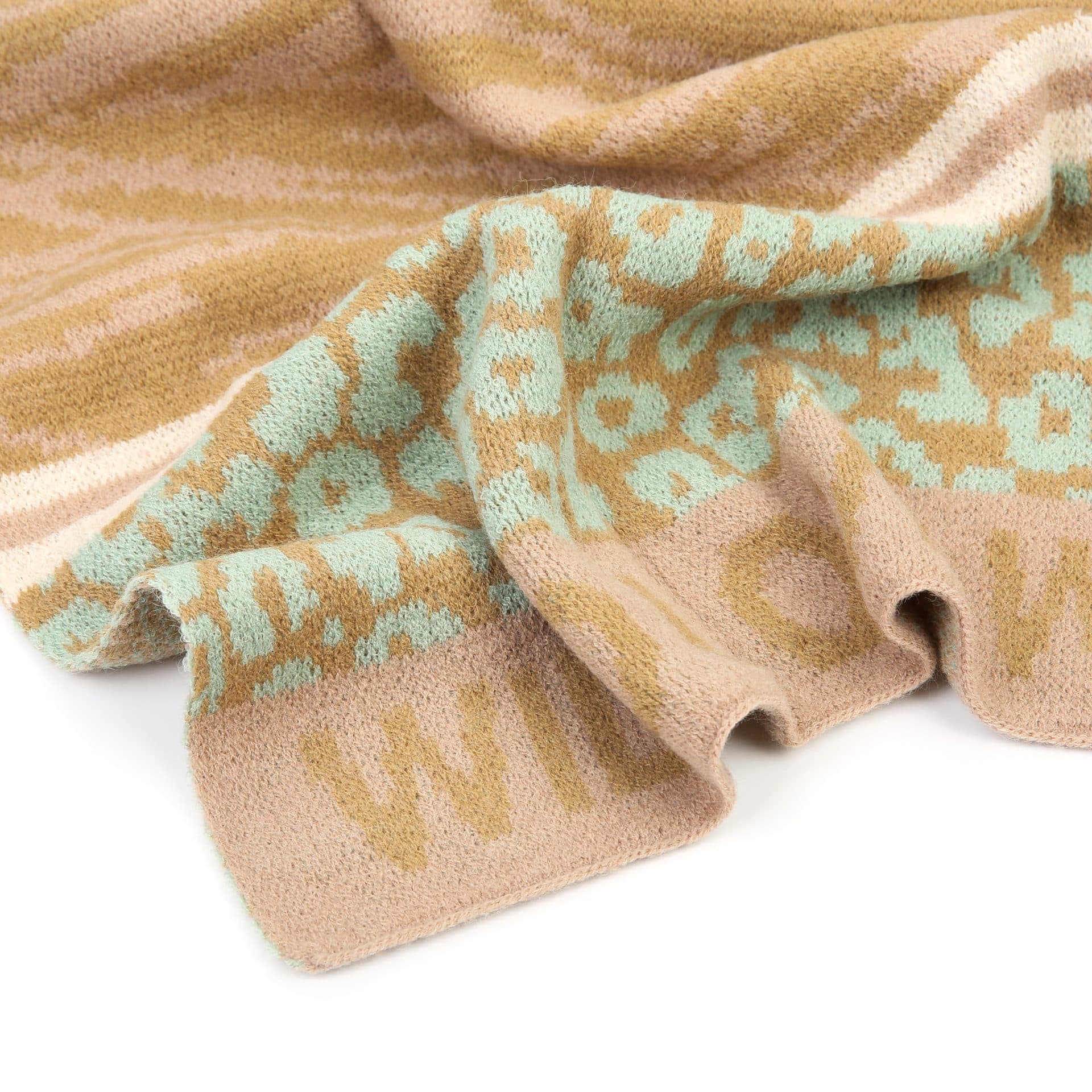 Sjaal Wild Love bruin en groen — alternatieve afbeelding