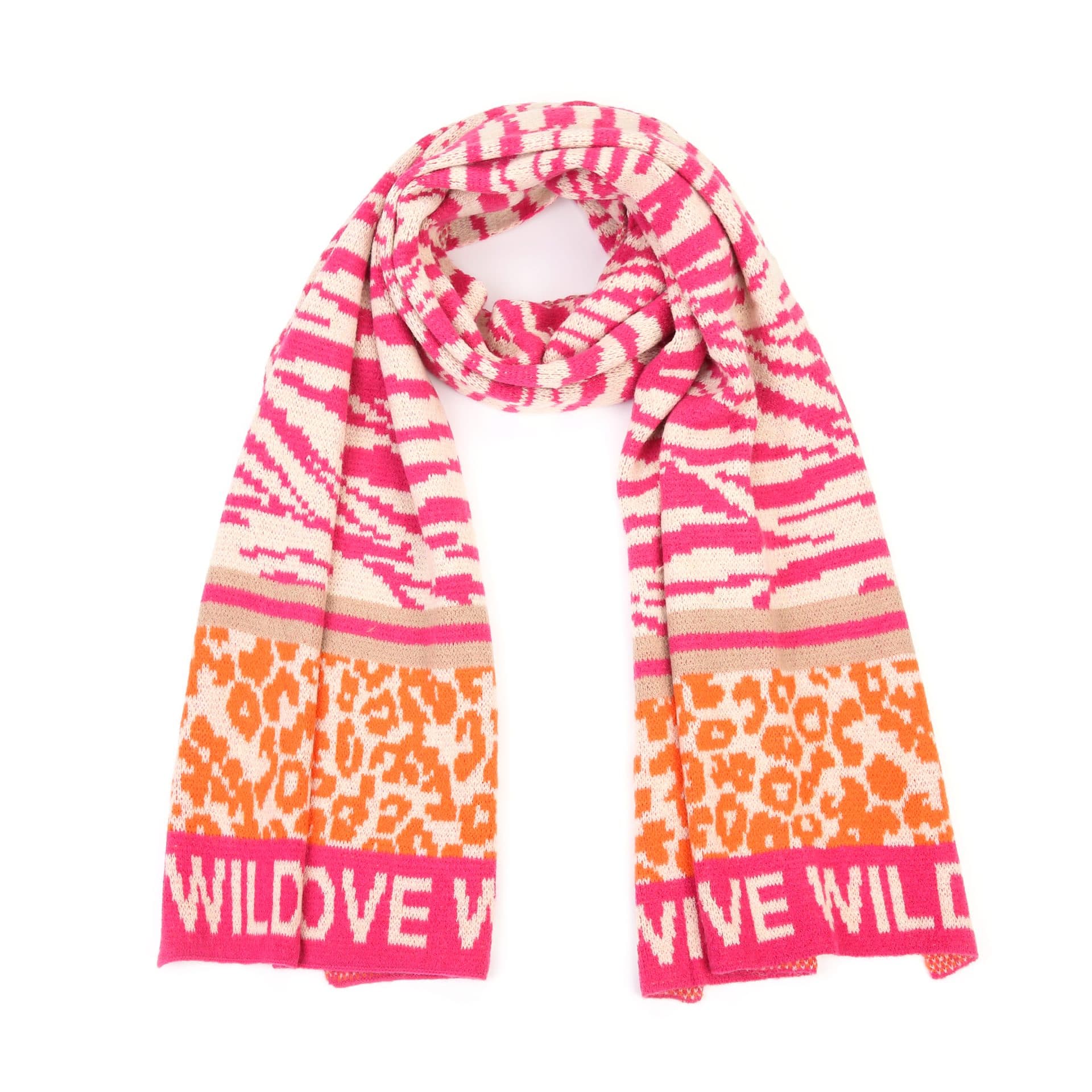 Sjaal Wild Love roze en oranje