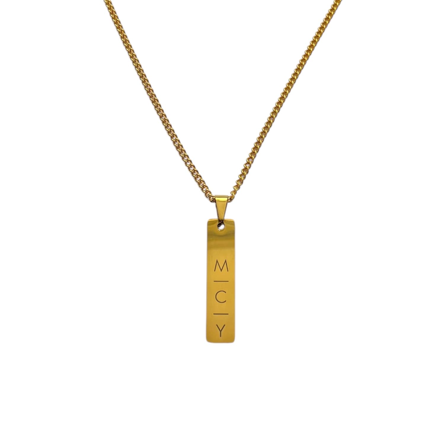 Heren Ketting met Initialen Bar