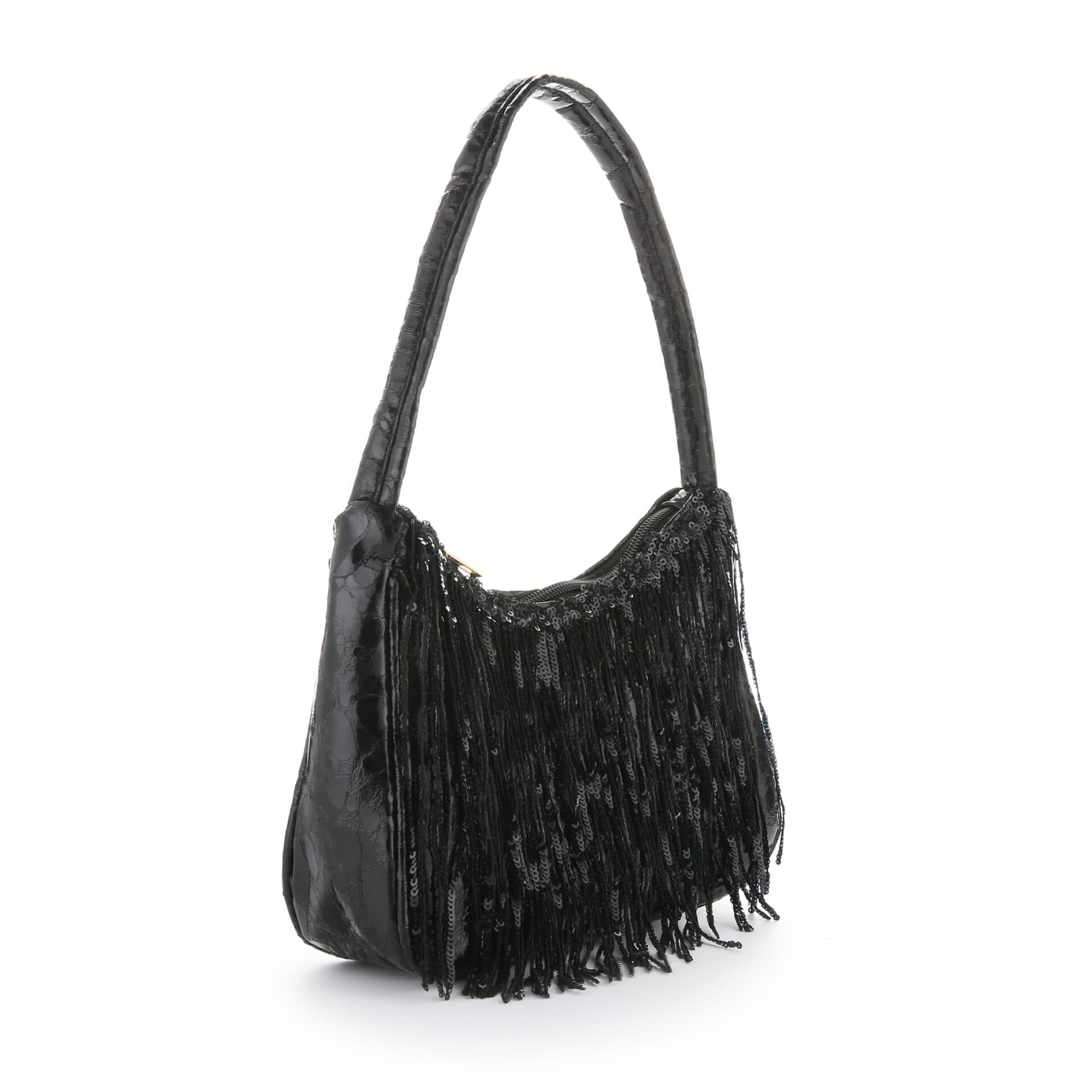 Zwarte Schoudertas met pailletten — alternatieve afbeelding