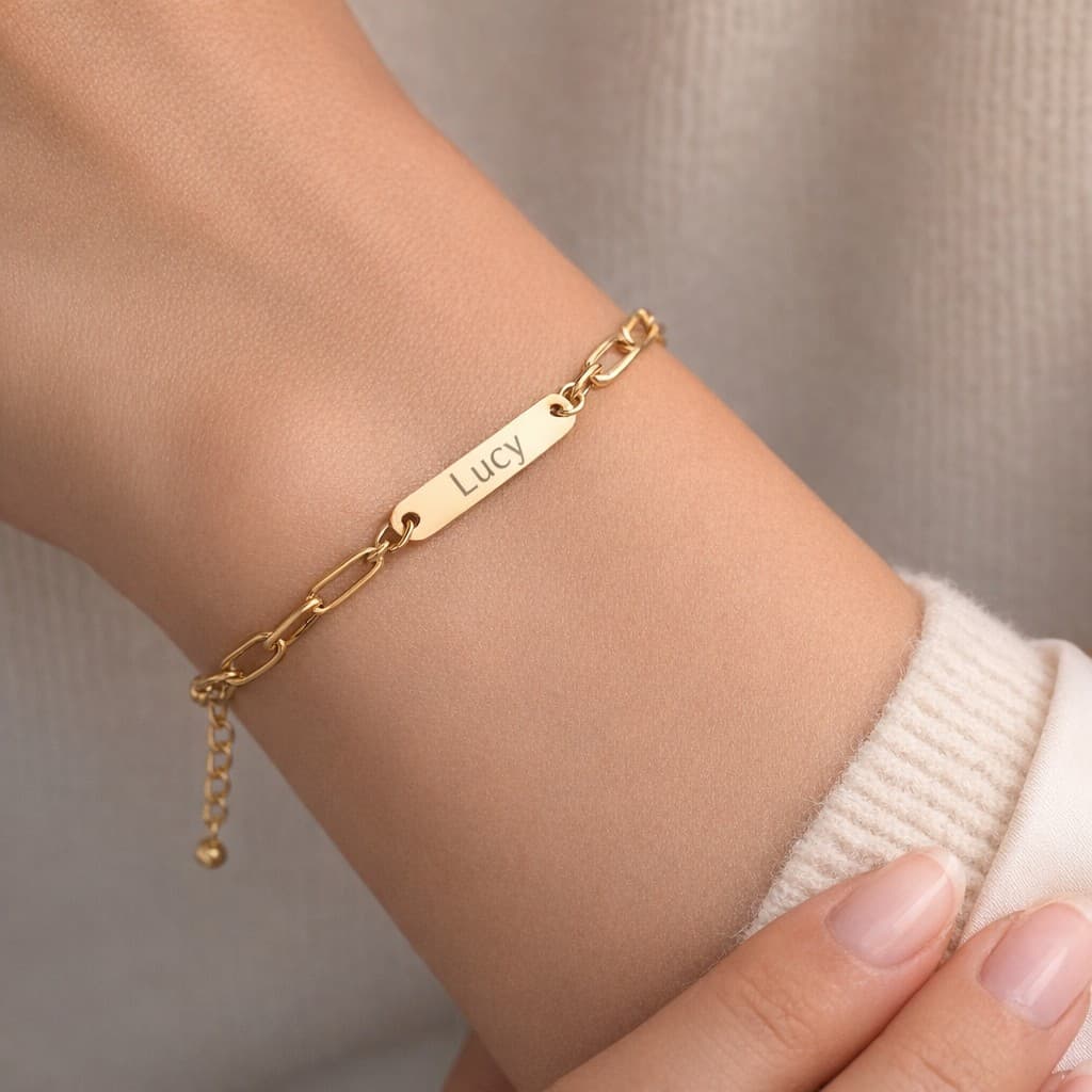 Schakelarmband met 1 Naam — alternatieve afbeelding