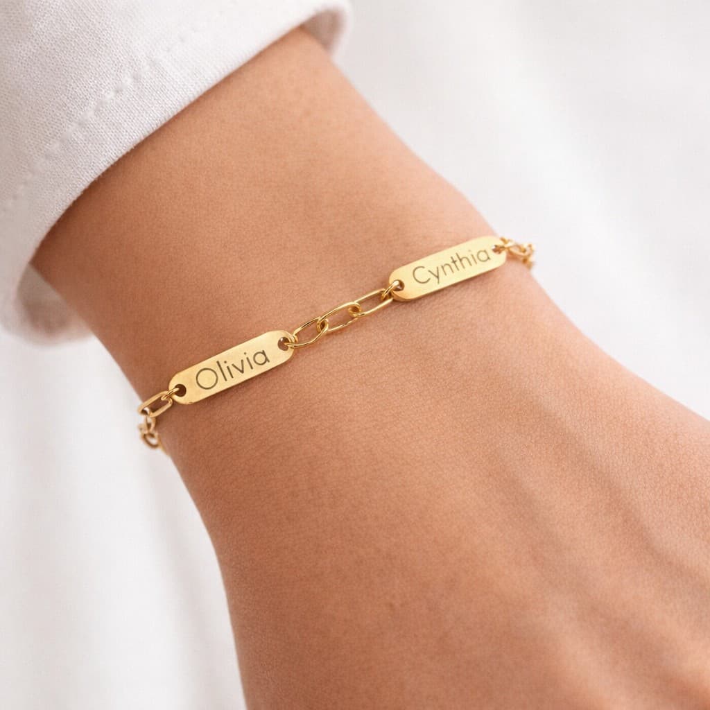 Schakelarmband met 2 Namen — alternatieve afbeelding