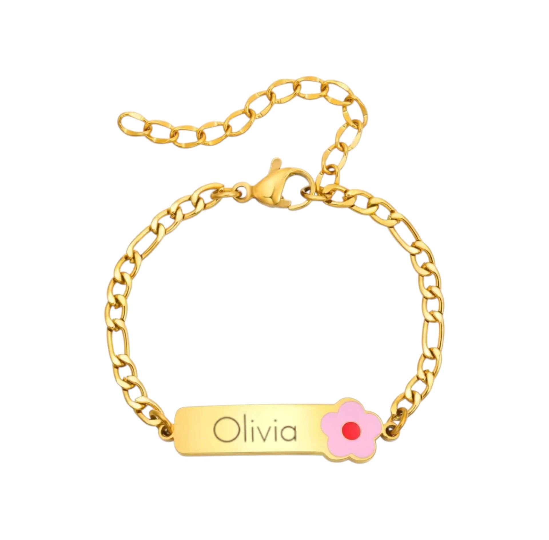 Meisjes Naam Armband met Bloem