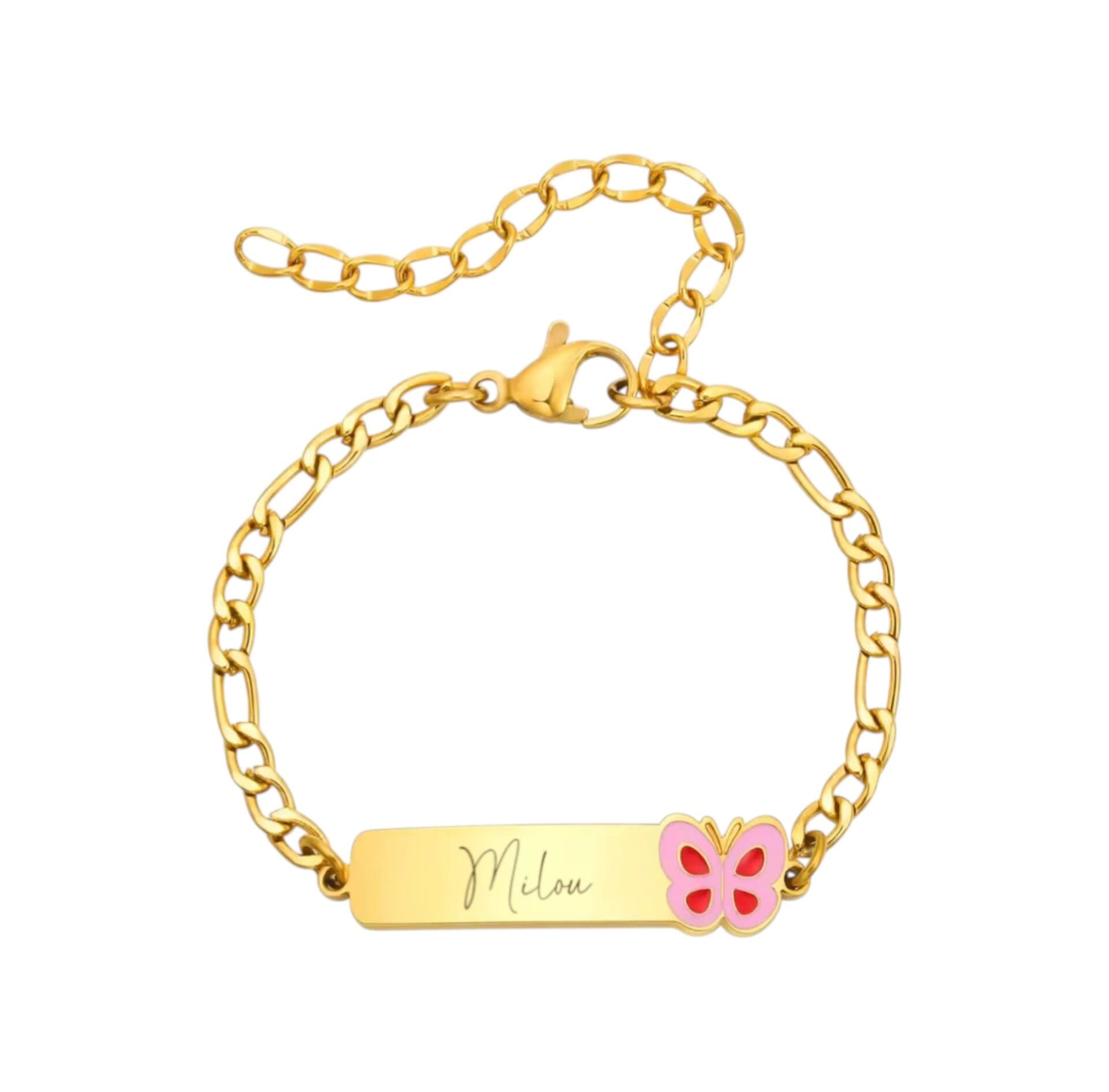Meisjes Naam Armband met Vlinder