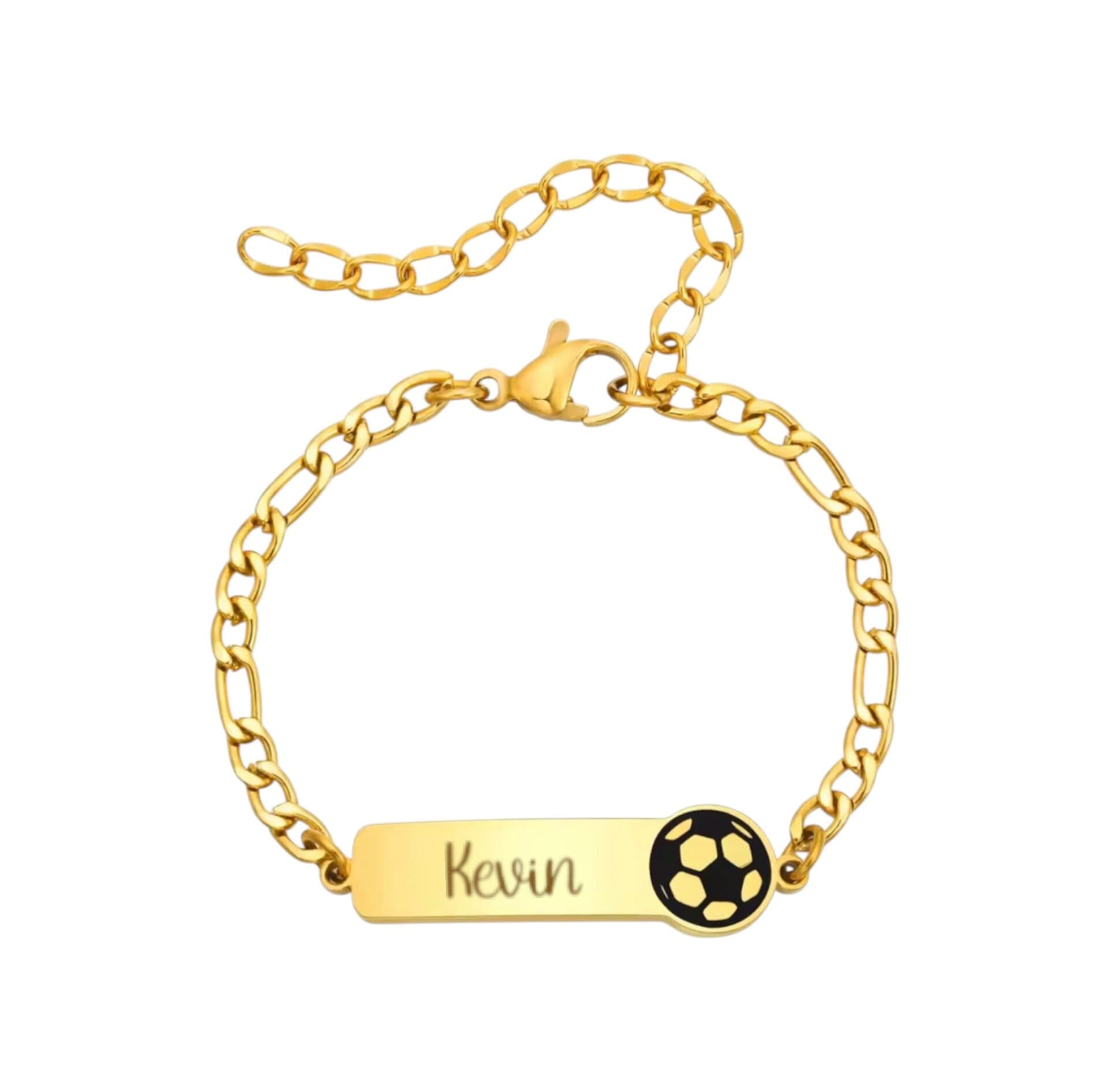 Jongens Naam Armband met Voetbal