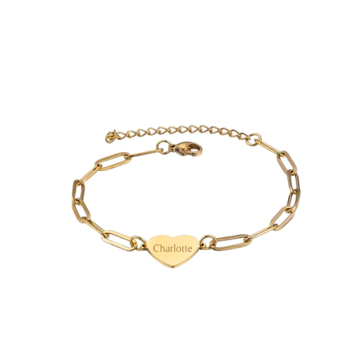 Hart Schakelarmband met 1 Naam