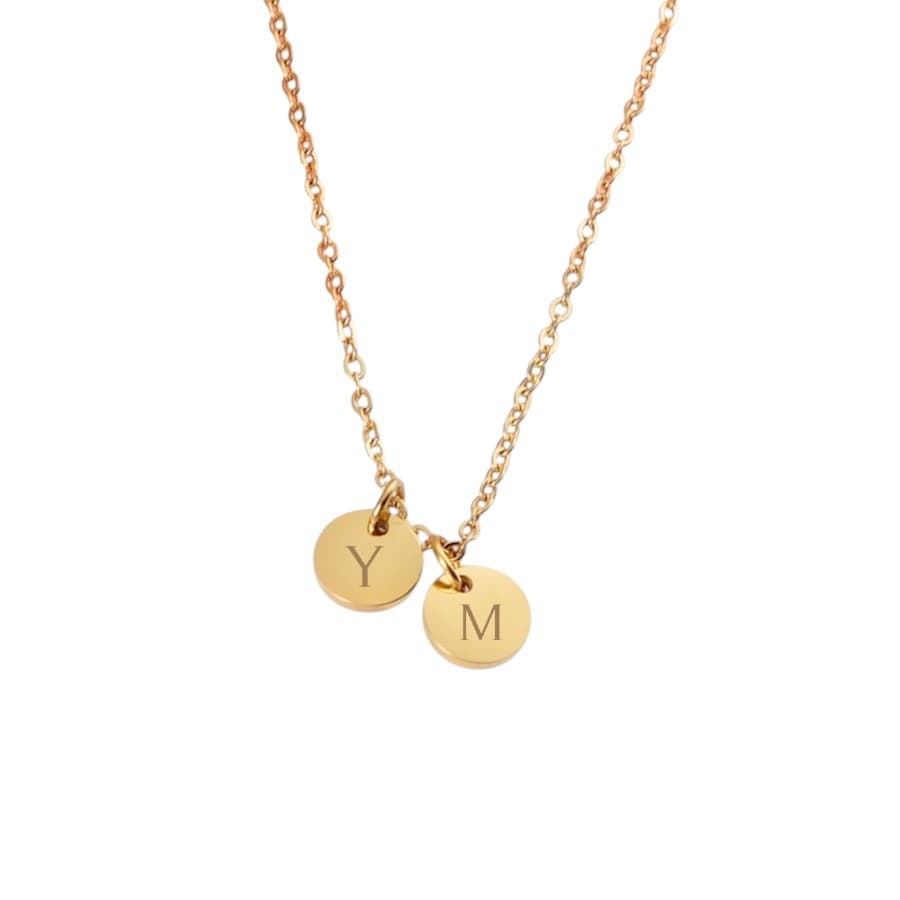 Ketting met 2 Muntjes en Initialen