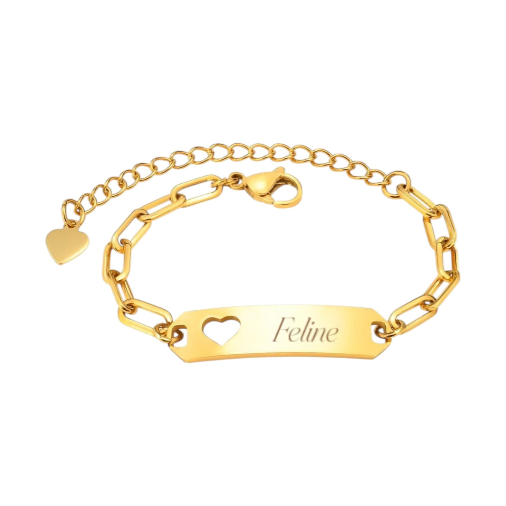 Meisjes Schakelarmband met Naam en Hartje