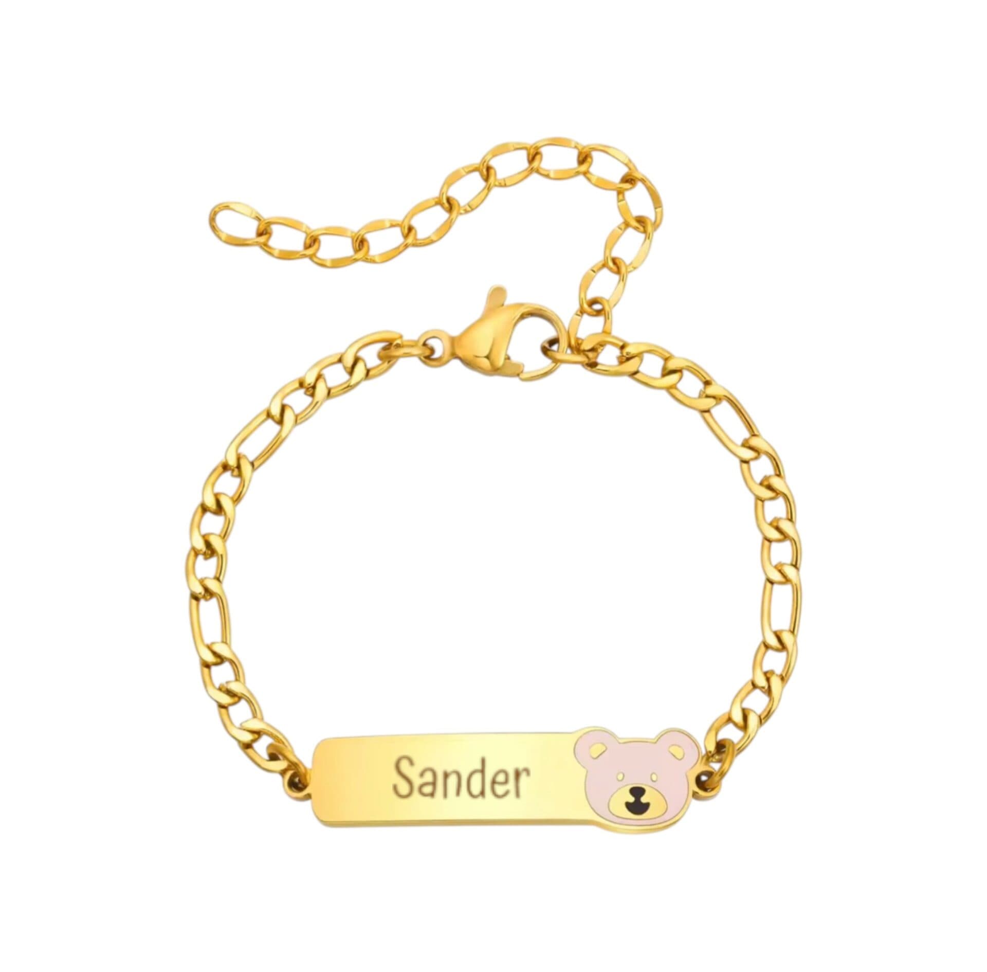 Kinder Naam Armband met Beertje