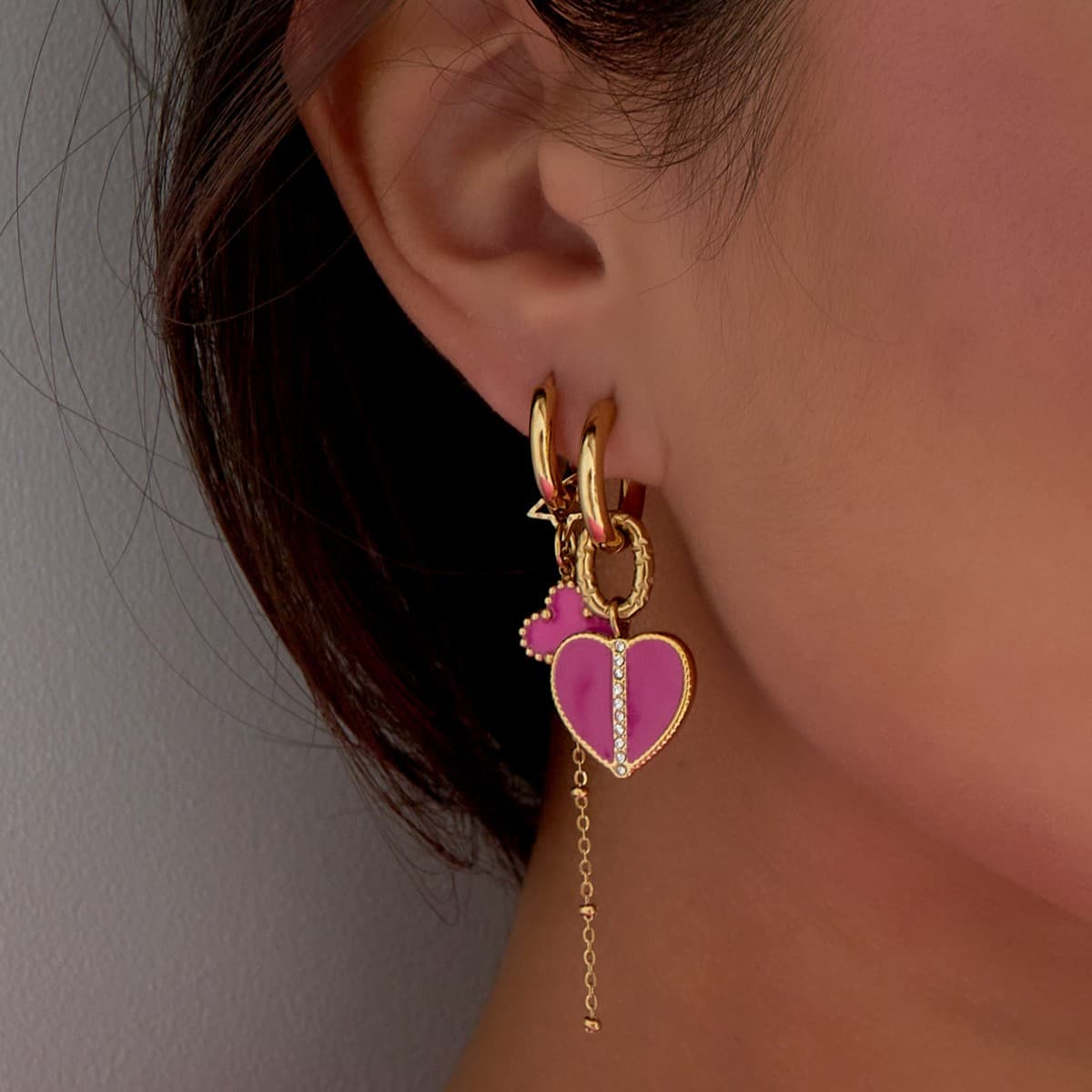 Oorbellen Tara roze — alternatieve afbeelding