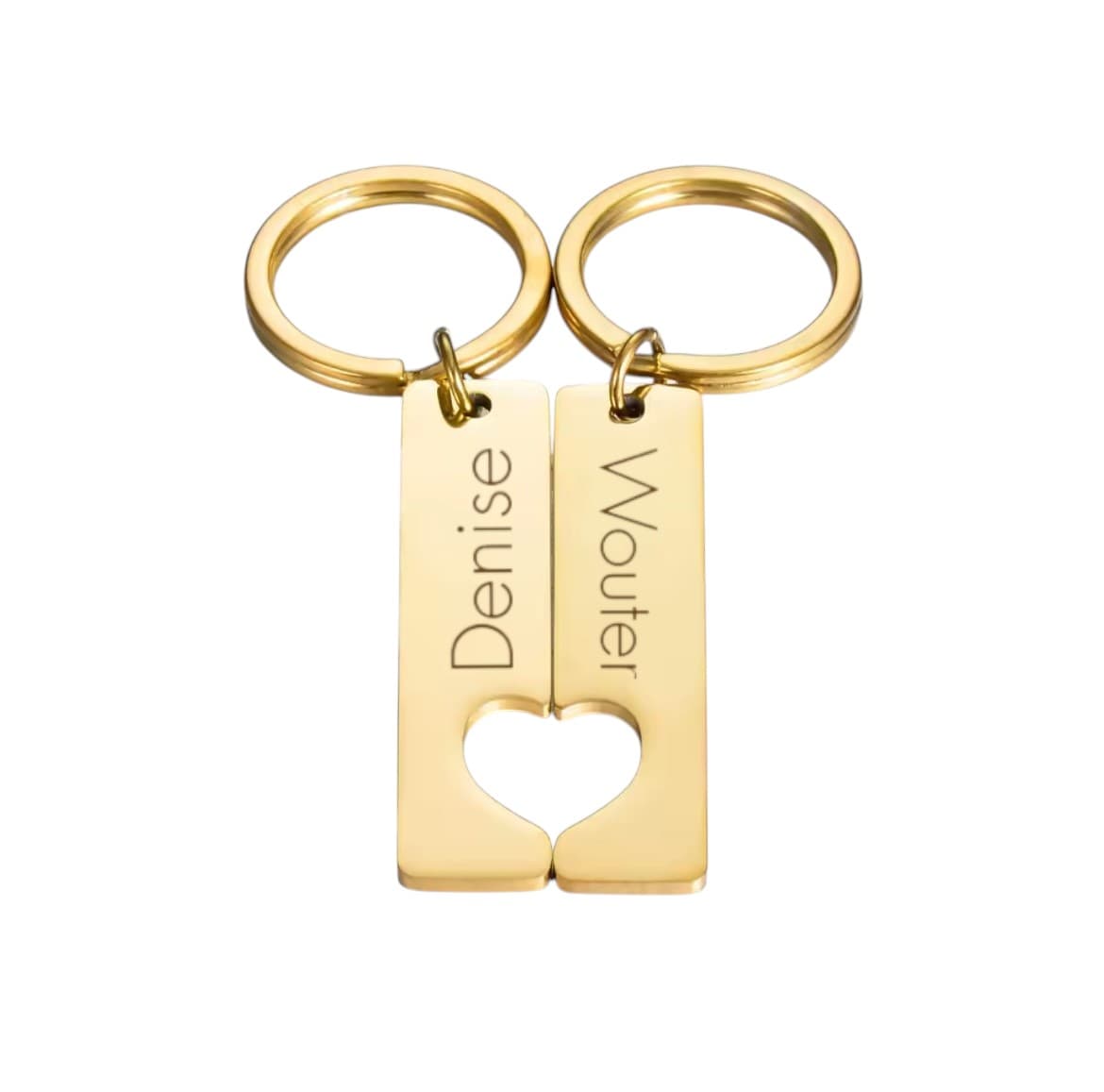 Sleutelhanger Set Naam en Hart