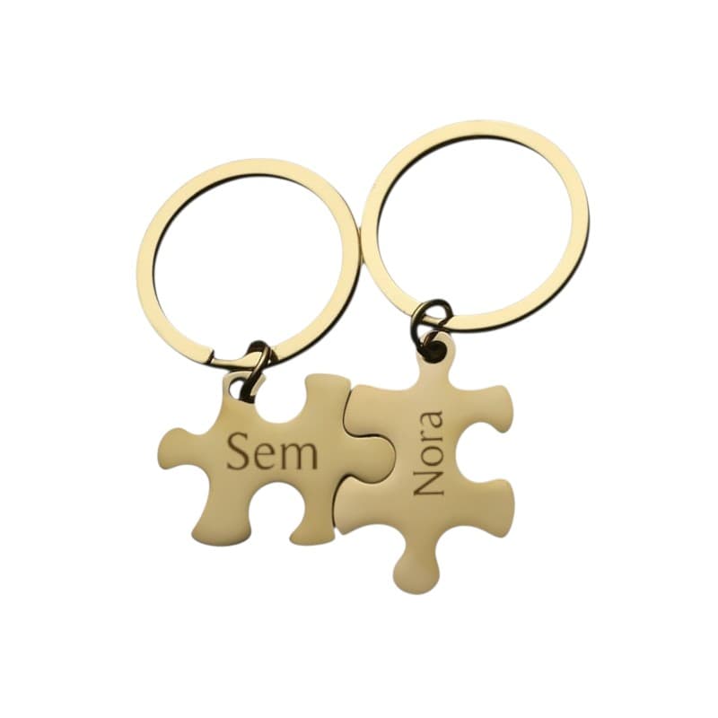 Sleutelhanger Set Puzzelstukjes met Namen