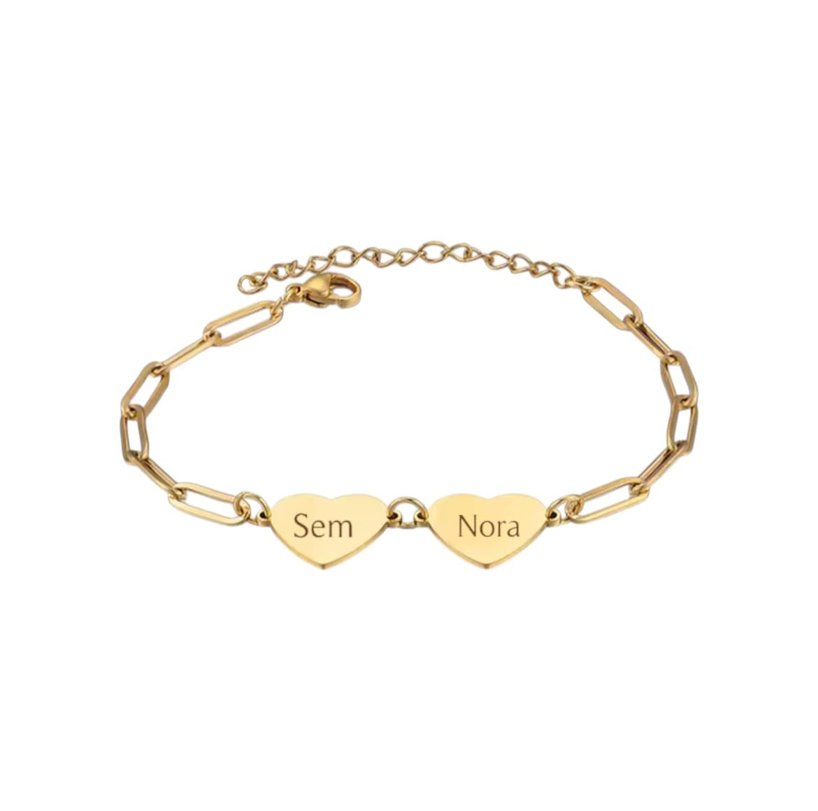 Hart Schakelarmband met 2 Namen