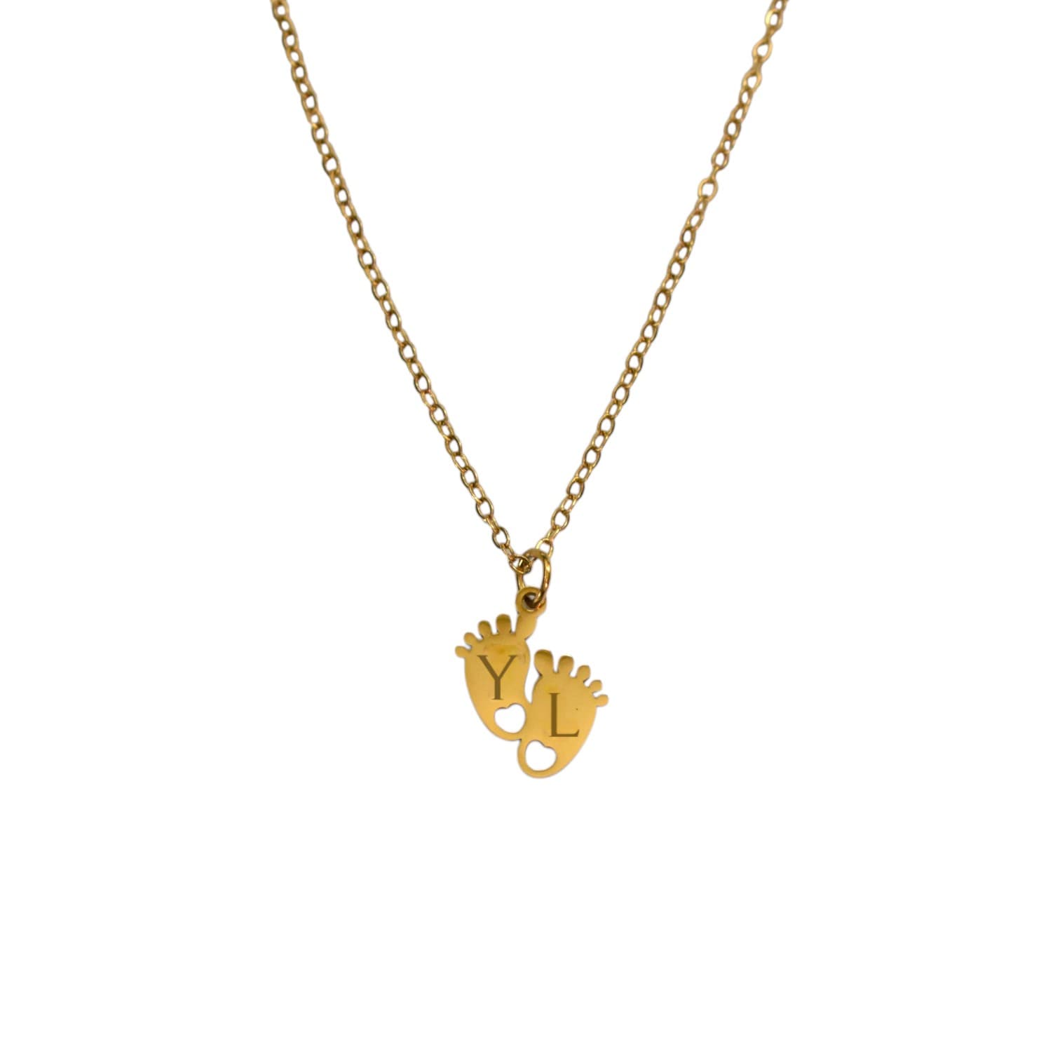 Geboorteketting Baby Voetjes met Initialen