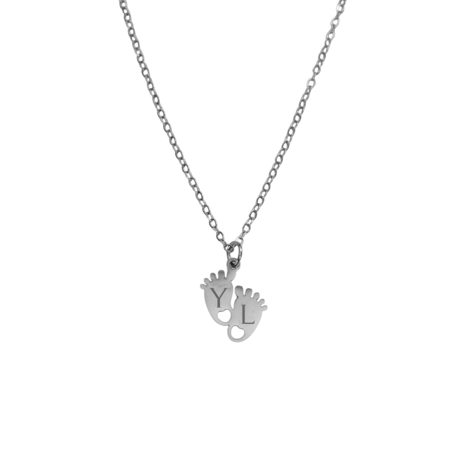 Geboorteketting Baby Voetjes met Initialen