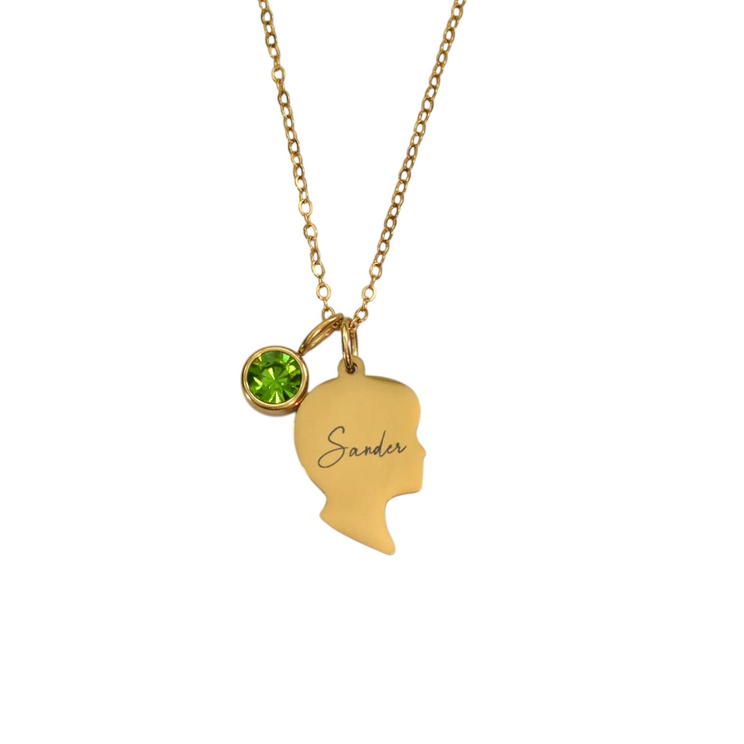 Geboorteketting Jongetje met Naam en Geboortesteen