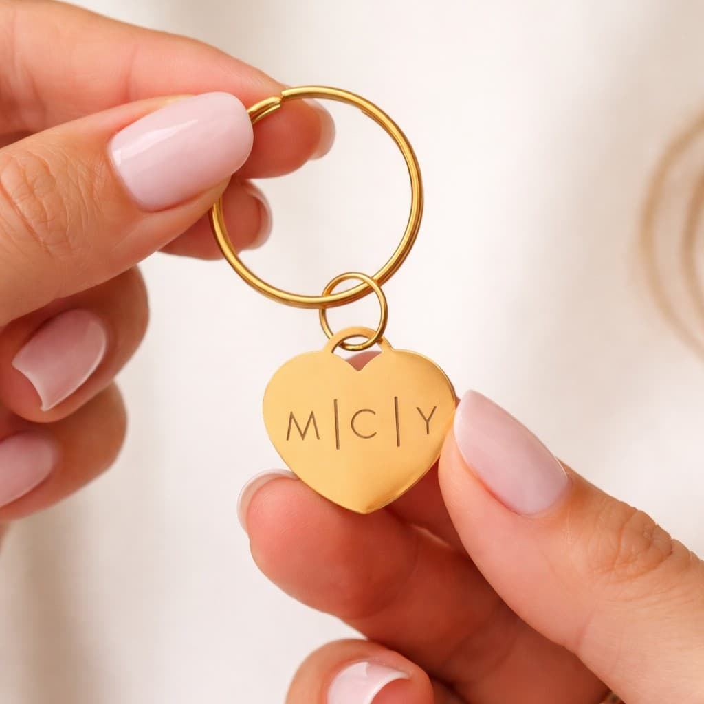 Sleutelhanger Initialen Hart — alternatieve afbeelding