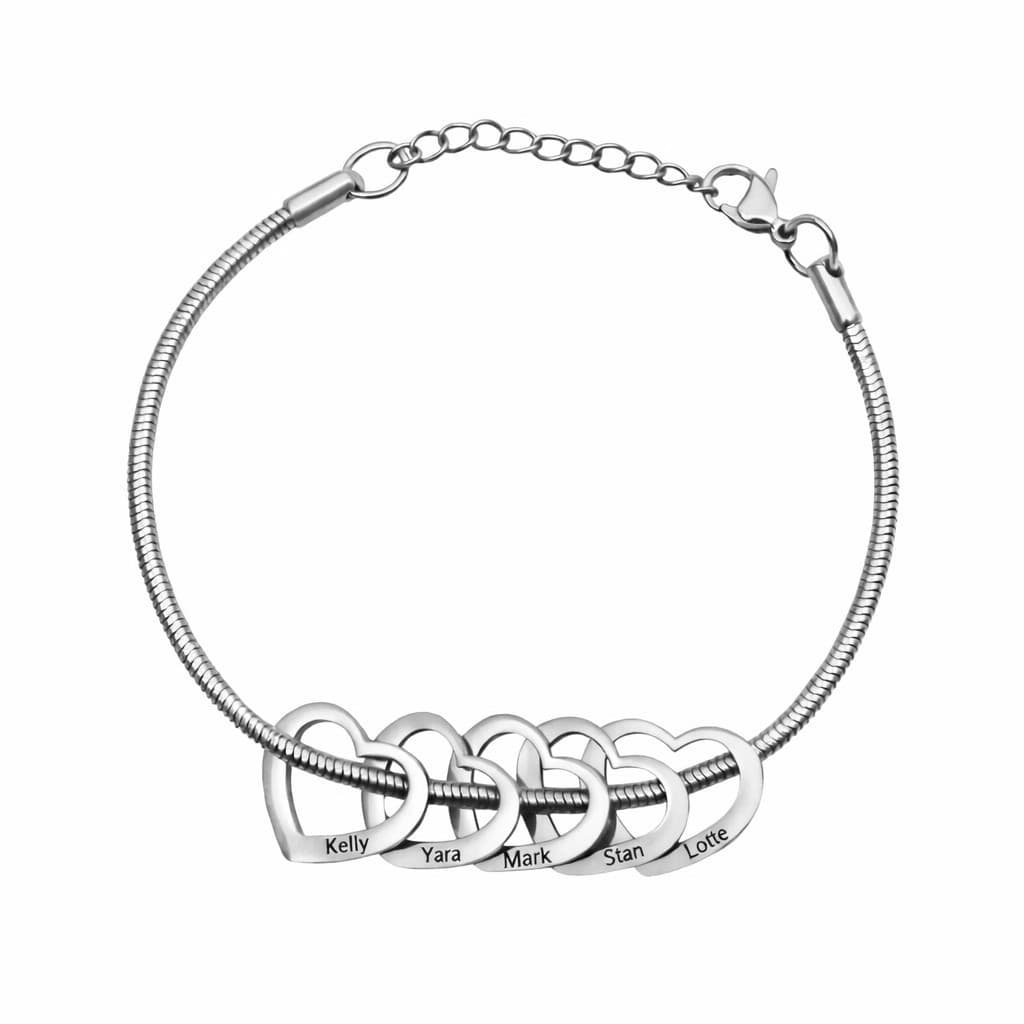 Bedelarmband met 5 Hartjes — alternatieve afbeelding