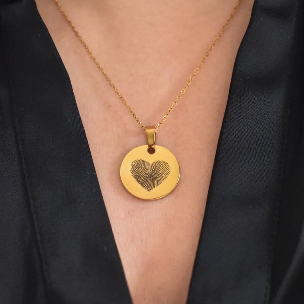 Ketting Vingerafdruk Hart — alternatieve afbeelding