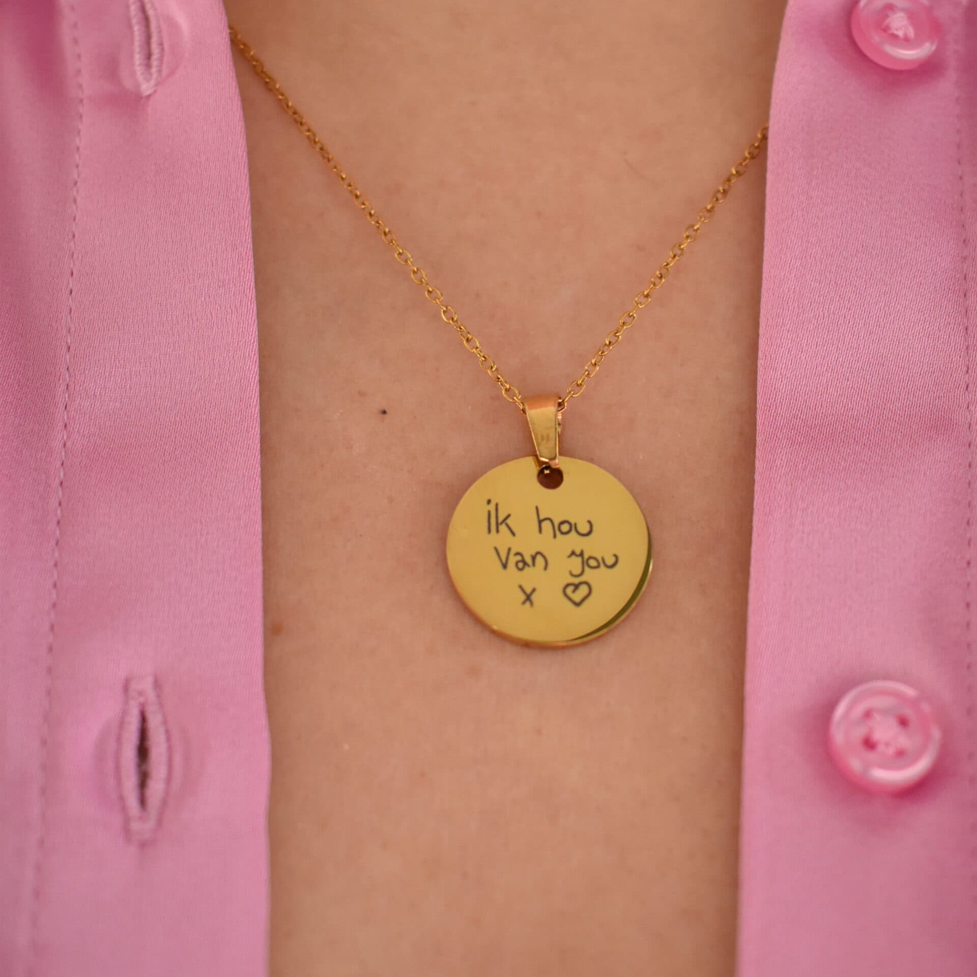 Ketting met Handgeschreven Tekst — alternatieve afbeelding