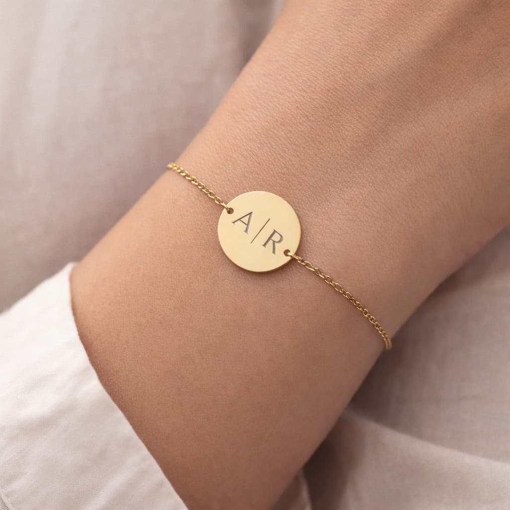 Munt Armband met 2 Initialen — alternatieve afbeelding