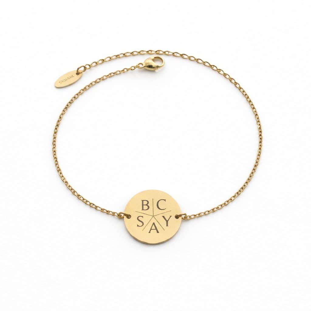 Munt Armband met 5 Initialen