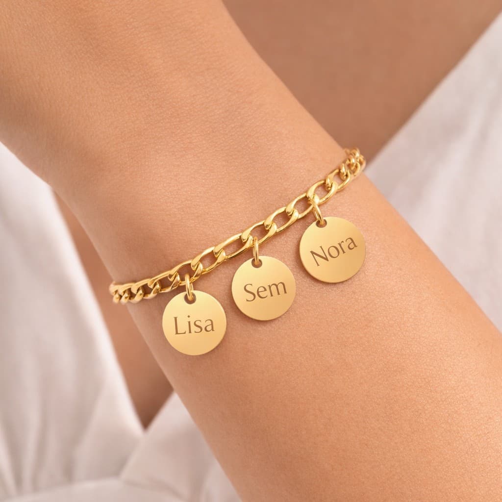 Schakelarmband met 3 Muntjes — alternatieve afbeelding