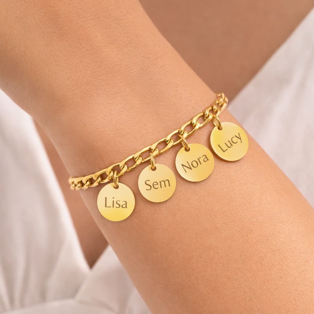 Schakelarmband met 4 Muntjes — alternatieve afbeelding