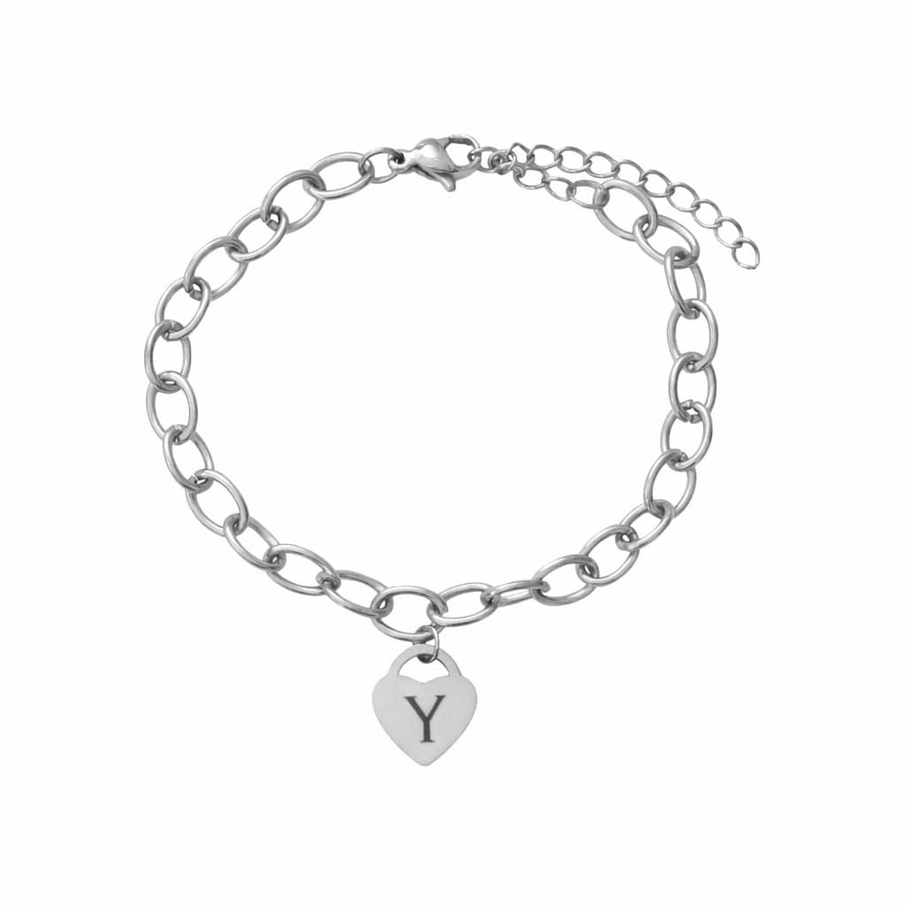 Schakelarmband Hart met 1 Initiaal