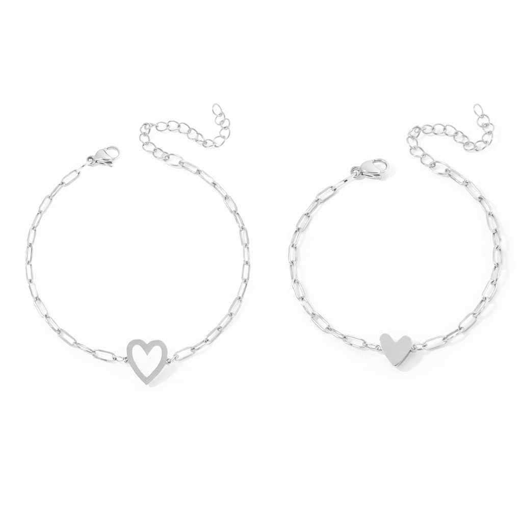Moeder Dochter Armbanden Set met Hartje